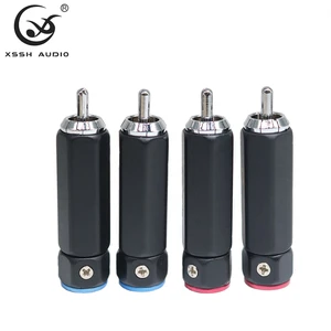 Audio Video RCA Jack Adapter YIVO XSSH Audio HIFI OEM Non-welding Brass Rhodium Plated 9mm Male RCA Plug Connector