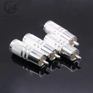 AV Hi-end YIVO RP005# RCA Plug Audio DIY OEM ODM 10MM Max Customized Hifi High Quality Brass Plated Silver 250V 1.5A Connector