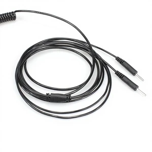 4.0 Banana Head Physiotherapy Electrode Wire 2.0 Needle Connector PU Flame Retardant Spring Power Cord for Low Power DC