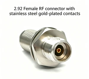 2.92-KYKG1 50 Ohm RF Coaxial Connector 2.92mm Female-Female Stainless Steel Partition Installation RF Adapter 10MHz-40GHz