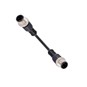 M12 Bus Cable Connector Wire Cable Assembly Double End Power Sensor Cable Connector Circular Round Type Connector