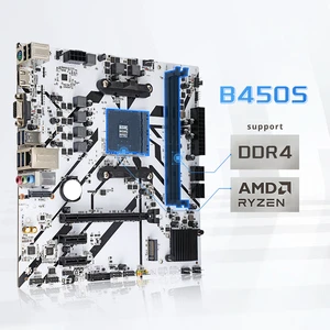 B450S Micro ATX Motherboard DIY Computer Supports AMD AM4 Slot Processors Ryzen 1st 2nd 3rd 4th 5th CPU MAX 64GB DDR4