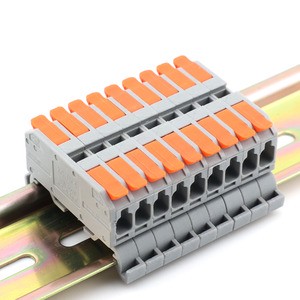 Factory Direct Din Rail Terminal Block 2.5mm 24A Push-in Type PA66 250V for Electrical Distribution System