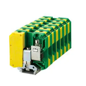 USLKG50 Yellow Green Universal Ground Screw Type Din Rail Modular Terminal Block