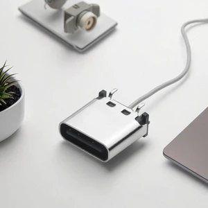 High End USB Type-C Receptacle Connector with Brass & LCP Materials Excellent Flexibility Shielded 5A Rated 8.8mm Length