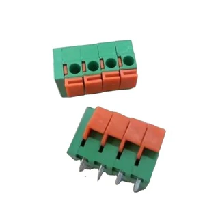 Deca Printed Circuit Brass Terminal Block MX122 Plastic Spring 5.08mm 2.54mm Pitch 300V Rated Voltage 15A Rated Plug-in Screw