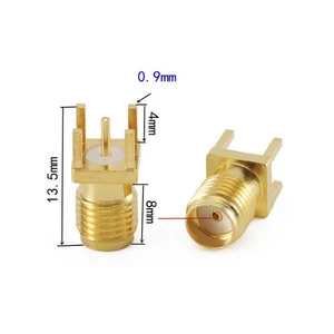 Brass Gold-Plated s m a Connector RF Coaxial s m A-KE Female Jack PCB Edge Mount Connector Solder Adapter