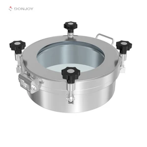 DONJOY ERK Sanitary SS304/SS316L Polished Surface Pressure Manhole Cover Manway Cover 2-5 bar Working Pressure Door Sight Glass