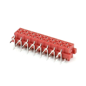 Micro Match Connector 16 Pin 1.27mm 127mm Pitch Wire to Board Female Socket Pcb Header Right Angle Slot Latch Red Amp 215460