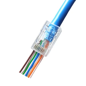 Waterproof Straight Cat6 Ethernet RJ45 Connector 1.2mm Plug RG45 Oxygen-free Copper Phosphor Bronze Contacts Automotive UTP Pass