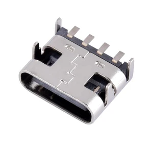 USB Type-C 4Pin Female Connector Horizontal Type Mount Copper Material 3A Rated Current 20V Max Voltage