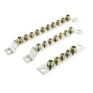 5/7/10 Hole Ground Busbar 3*20mm Model 0320 Wiring Power Terminal Block Computer Room Distribution Box Brass Cabinet Ground Bar