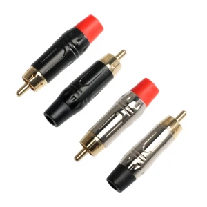 High Quality Gold Plate Balanced RCA Plug Male Connector Microphone Connector For Audio Speaker