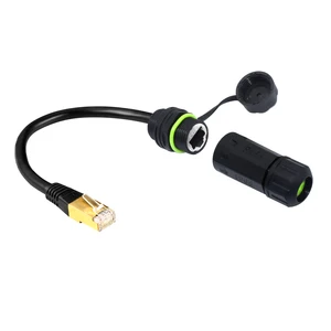 YXY IP68 CAT6 CAT6A Rj45 STP Network Cable 24/26 AWG Connector Panel Mount Cable Connector