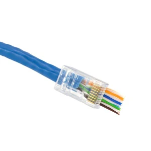 Ethernet RJ45 Connector Pass Through RJ45 Cat6 Connector for Ethernet Cable