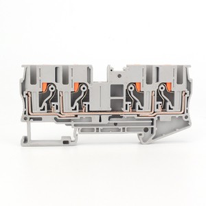 PT 6 QUATTRO PT6 QUATTRO 4 Wire Push In Terminal Block 6mm2 10 AWG Feed Through DIN Rail Power Distribution Connector