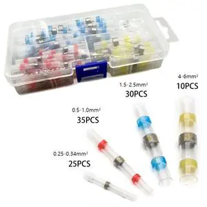 100PCS Solder Seal Heat Shrink Butt Wire Connector Waterproof Middle Soldering Ring Splices Terminal