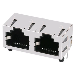 Network Modular Connector 1X2 Dual Ports 8P8C 6P6C Ethernet Female RJ12 RJ45 Jack Without LED