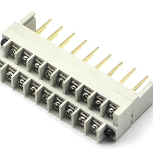 7.62mm Pitch Barrier Terminal Blocks Dual Row Straight 2*9P 300V Rated 10A