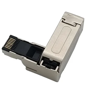 Right Angle Outlet Ethernet Network Field Termination Connector Toolless Metal Housing Male RJ45 4 8 Pins Support IEC IP20
