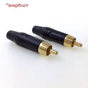 Professional Audio Male Gold-Plated Brass Contact Material RCA Plug Connector Zinc Alloy Housing 30A Current Rating 15m Max