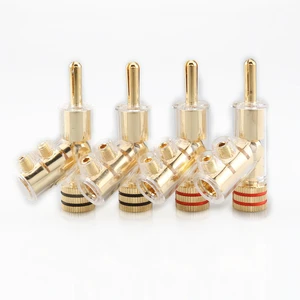ATAUDIO 4PCS HiFi Audio MCA Gold-plated Banana Self-locking Plugs Gun-type Connector Made in China Model AT-S053