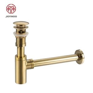 Brass Wash Basin Siphon Waste Pipe Drain For Sink Water Drainage Bottle Trap Drain Wall Extension For Basin Waste and Outlet