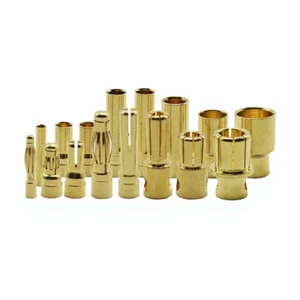 Pure Copper Gold-Plated Banana Plug 2mm-8mm Bullet Connector for RC Electrical Toys Variety Sizes