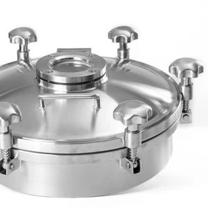Round Outward Manhole With Sight Glass Sanitary Grade 304/316L Stainless Steel for liquid cooling