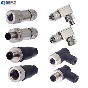 M12 Metal Plastic 8 Pin Connector M12 A B D X Coded 3 4 5 6 8 12 17 Pins Male Female Right Angled Straight Assembly Connectors