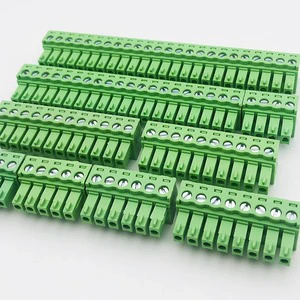 Soldering-Free Butt-Joint Pluggable Copper PCB Terminal Blocks 15EDGK Series 3.81/3.5mm 5.08mm Pitch 2P/4P/6P for Electrical