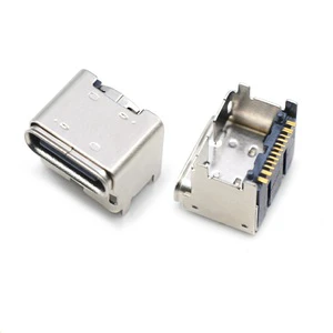 12PIN USB Type C Female Socket SMD PCB USB3.0 Jack Connectors Stainless Steel Shell Phosphor Copper Terminals ISO 9001 Certified