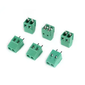 JLC 5.0mm Vertical Spring Clamp PCB Screw Plug-In Terminal Block 2-Pin 128-5.0-2pin Copper Connector 11-20 AWG 500V
