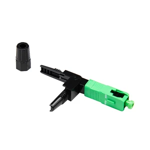 Sc APC Green Fast Single Mode Fiber Optic FTTH Connector 6.0