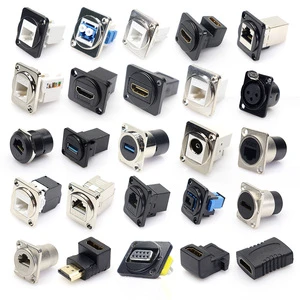 Rj45 Connectors Pass Through Network Interface Pcb Panel Socket Female Plug Waterproof Ethernet Rj45 Connector