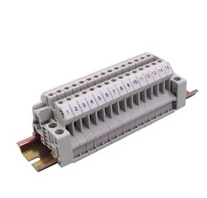 UK 2.5B Grey Screw Din Rail Terminal Block Nylon PA66 Plastic Housing Combined Terminal Block for Industrial Application