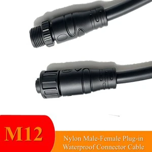 4 Pin 5 Pin High Current IP68 Waterproof Nylon Shell Coupler M10/M12 Connector For Outdoor Automation Control Cabinets RF Power