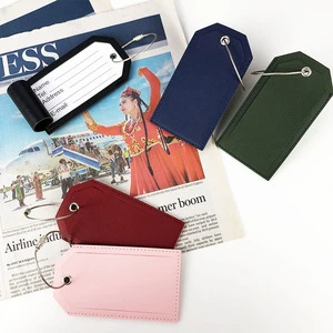 Modern PU Leather Baggage Identity Tag Privacy Shielding Cover Steel Loop Branded Name ID for International Vacation Gear New
