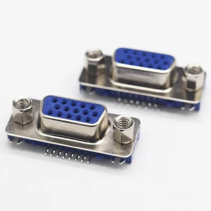 D-sub Three Row Slim Right Angle Vga Type Vga 15p D Sub Vga DB In The First Seven After Eight D-sub Female Connector