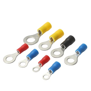 CE Sheath Protection RV Copper Brass Crimp Insulated Terminal Block Copper Battery Cable Ring Terminal Resistant Wire Terminal