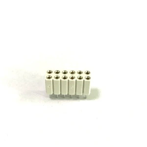 Round Female Header Connector IC Socket Double Row White Pitch 2.54mm H7.0 2x6p L10.0 180 Degree DIP PA6T PCB Board Gold/ Tin