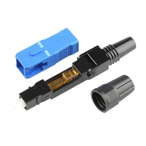 Telecom-Grade SC/APC FC/UPC SC/UPC Pre-Loaded Fiber Optic Quick Connector, Cold Splice Fast Termination for FTTH/Data Center