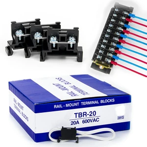 TBR-20 200Pcs/box Rail Mounted Screw Terminal Block Single-Tier Terminal Combination-20A Terminal Block