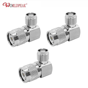 Low Loss RF Coax Connector TNC Male M Plug to TNC Female F Jack 90 Deg Right Angle Adapter for GPS Antenna Cable and RF System
