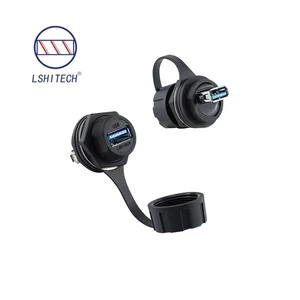 Lshitech USB Type-A Waterproof Electrical Plug Cable Power Connector Usb Female to Usb Female Connector