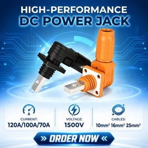 Custom 70A-120A Quick Plug Solar Power System Waterproof IP67 Rated Flame Retardant Orange Terminal Block For Power Battery