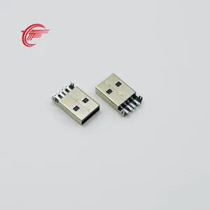 USB 2.0 Male a Type 180 Degree SMT PCB Connector Plug 4Pins