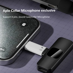 USB C to 8 Pins DC Multiport Converter Adapter Type-C Connector Plug for Lavalier Microphone and Mobile Phone OTG Charging