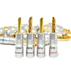 QINCROWN QC-305 GS-200b Rhodium Plated High-end Solderless Male Banana Plug HI-FI Speaker Connector with 5.0mm Max Wire Diameter