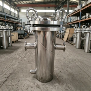 HENGFENG Stainless Steel Flange Joint Straight Flat Bottom Pipeline Basket Filter Pump Sewage Treatment Plant 1 Year Warranty